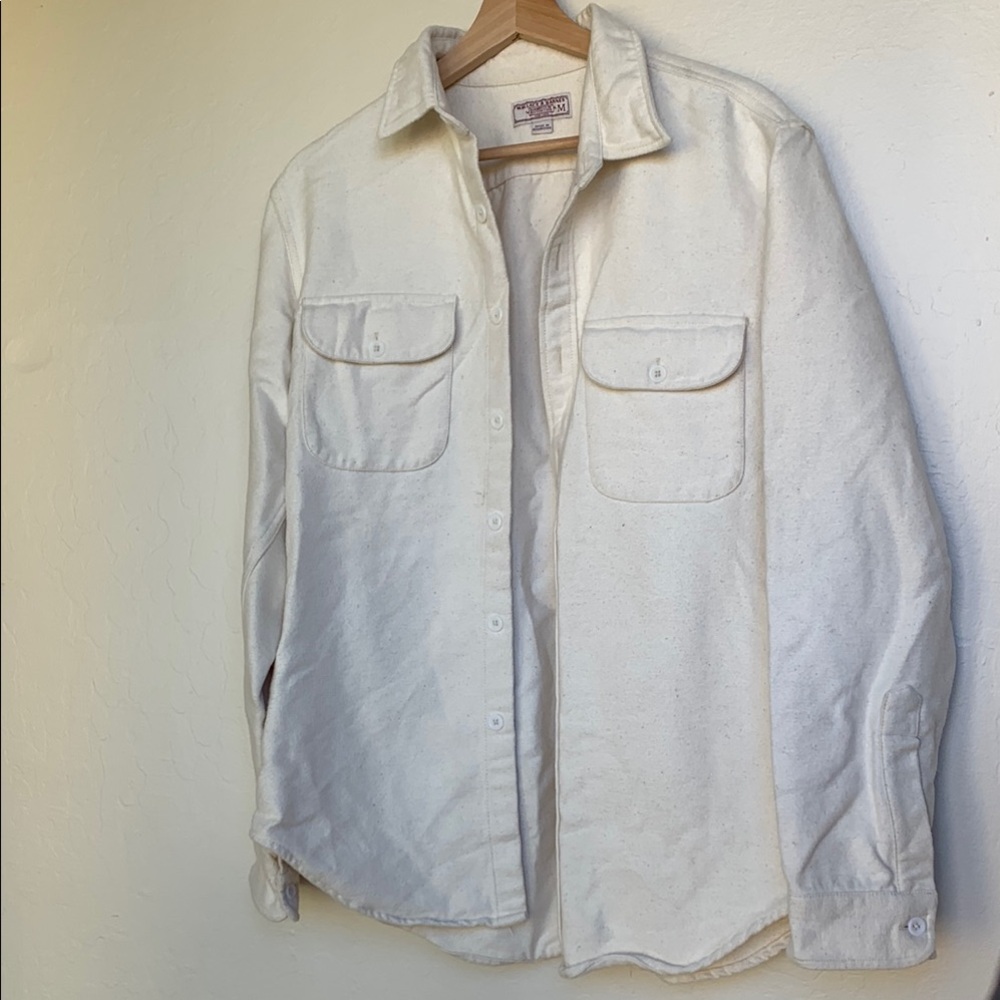 Wallace & Barnes Heavy Chamois Cloth Ivory Workshirt Size M